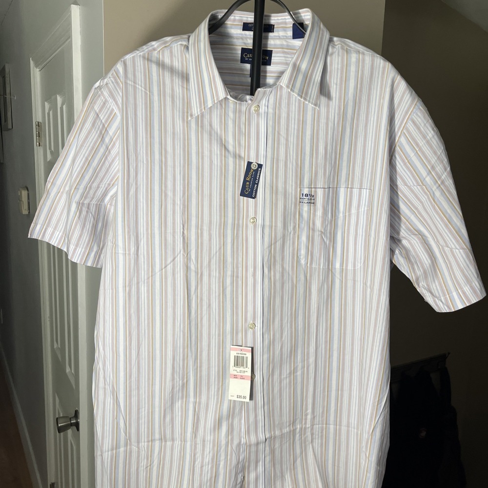 NWT Club Room Multicolor Striped Button Up Shirt Men's Large